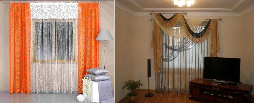 Два самых простых способа удлинить кисейные шторы – это повесить ниже карниз или дополнить полотно другим текстилем