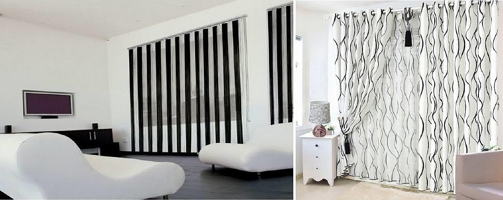 Черно-белые шторы отлично впишутся во многие дизайнерские стили: большинству современных интерьеров свойственно сочетание противоположностей