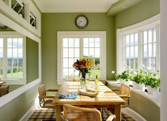 Стены цвета фисташки сделают интерьер кухни спокойнее и теплее