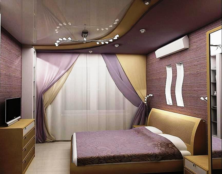 Создать уютную и красивую спальню можно при помощи бежево-сиреневой гаммы 