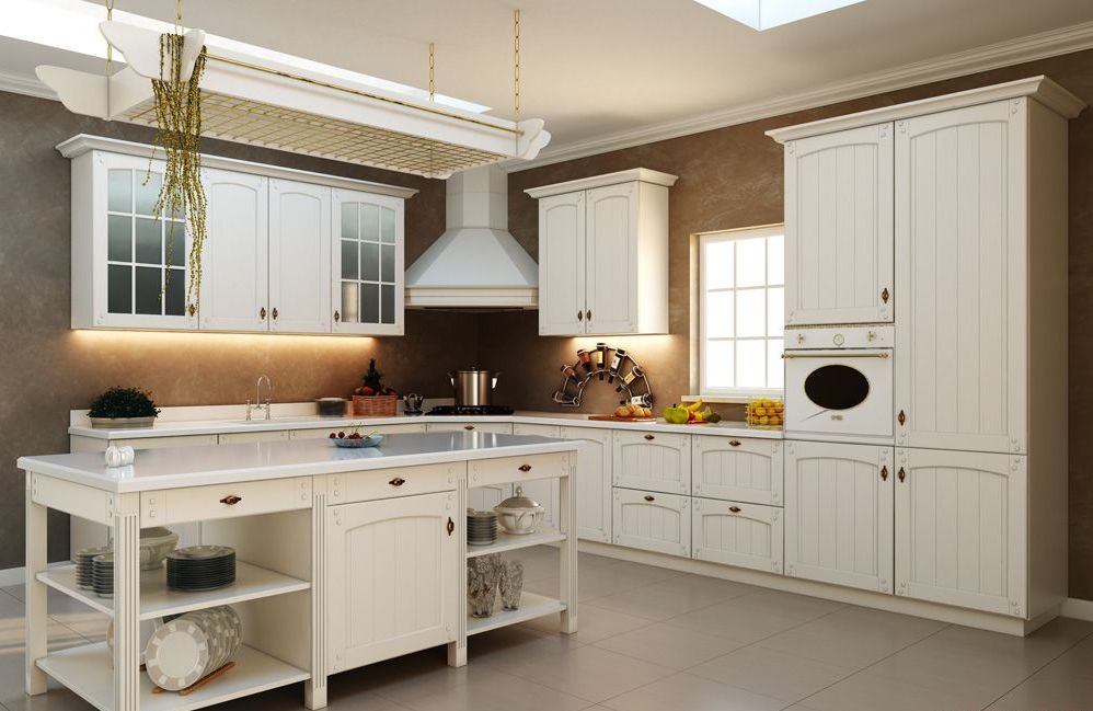 Великолепный дизайн интерьера кухни белого цвета
