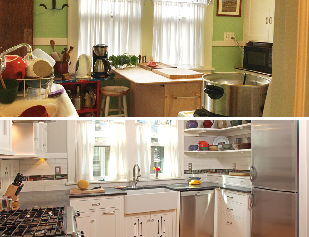 Интерьер кухни 10 м2 до и после реконструкции