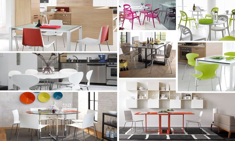 Дизайнерские столы и стулья для кухни: фотоколлаж