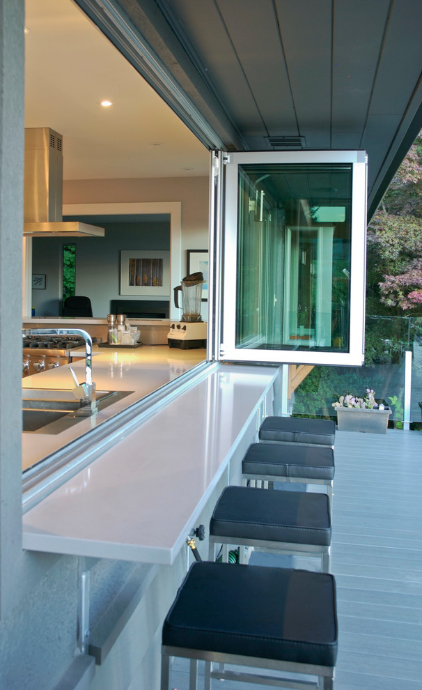 Оригинальный дизайн интерьера кухни с открытой террасой от Heather Merenda