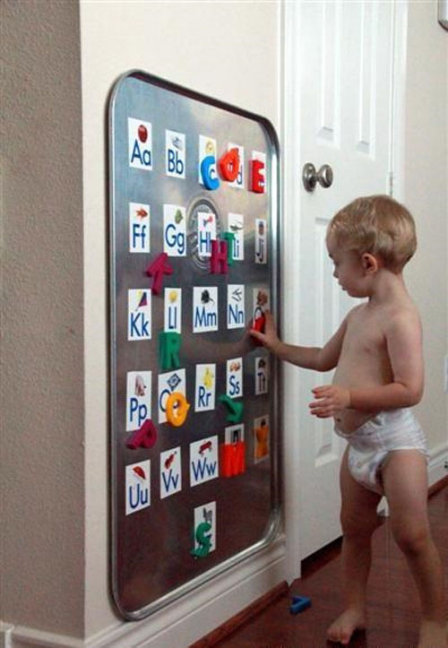 Магнитные доски - способ создания надписей на стенах в интерьере детской