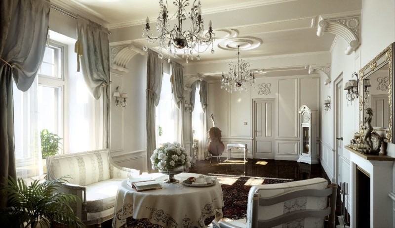 Дизайн гостиной в классическом стиле