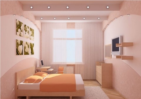 Дизайн спальни в розовых тонах фото
