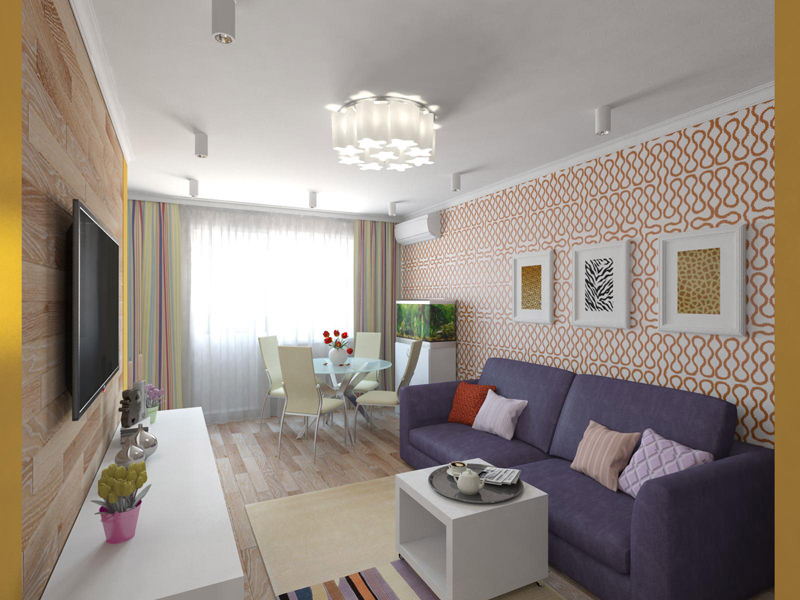 Дизайн-проект двухкомнатной квартиры хрущевки 44 кв. м.