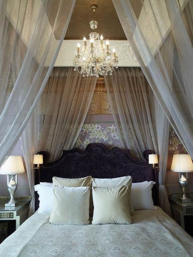 Stunning Romantic Bedroom Ideas White Bed Curtain Design