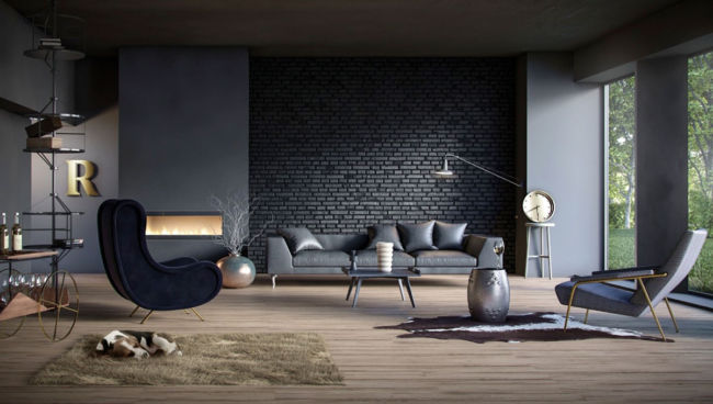 black-living-room-ideas