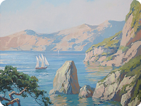 Крымский пейзаж с яхтой