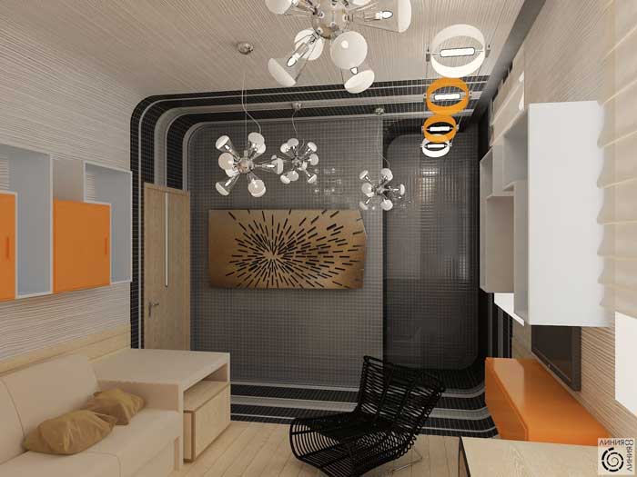 Декор детской комнаты для подростка 16, 17 лет. Оранжевый и серый цвет