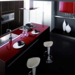 Кухня черно-красно-белая. Фото 7