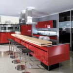 Кухня красного и черного цвета. Фото 5