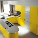 Угловая модульная кухня в желтом цвете. Фото 6
