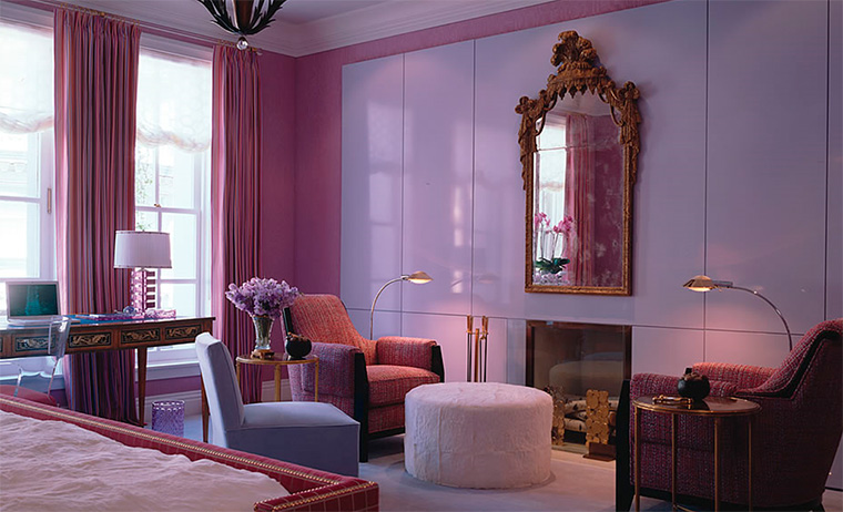 Фиолетовый цвет в интерьере спальни с чем сочетается