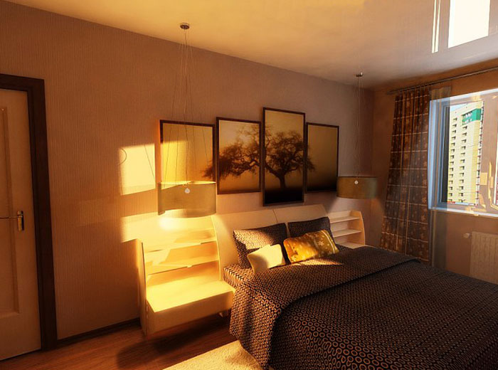 Дизайн спальной комнаты в большой квартире