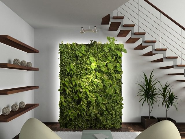 Вертикальное озеленение у лестницы