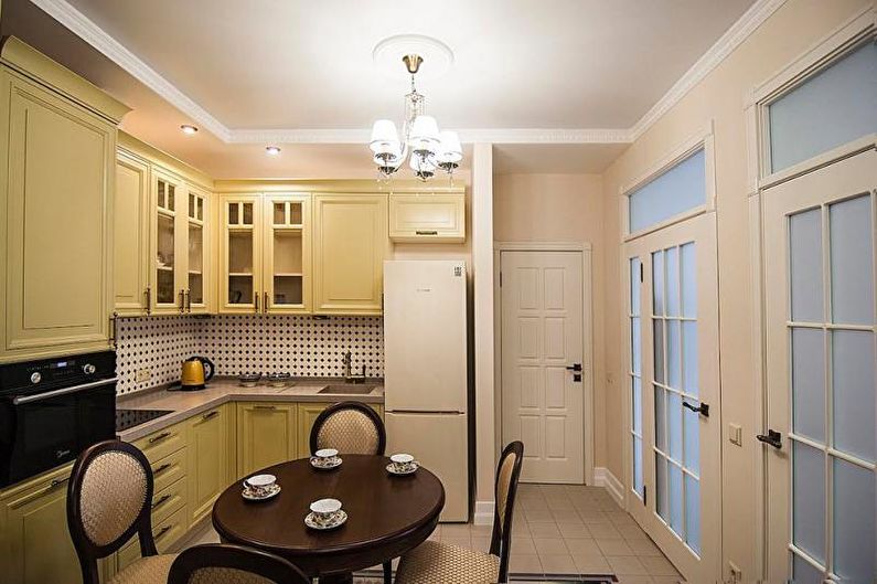 Желтая кухня в классическом стиле - Дизайн интерьера