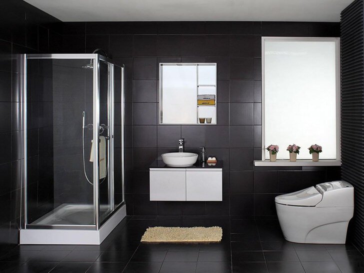 Черная ванная комната: как выполнить дизайн (35 фото)