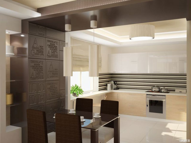 Дизайн кухонной зоны в доме