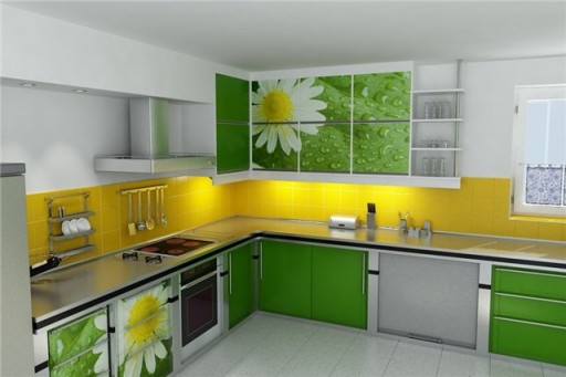 жёлтый и зелёный на кухне