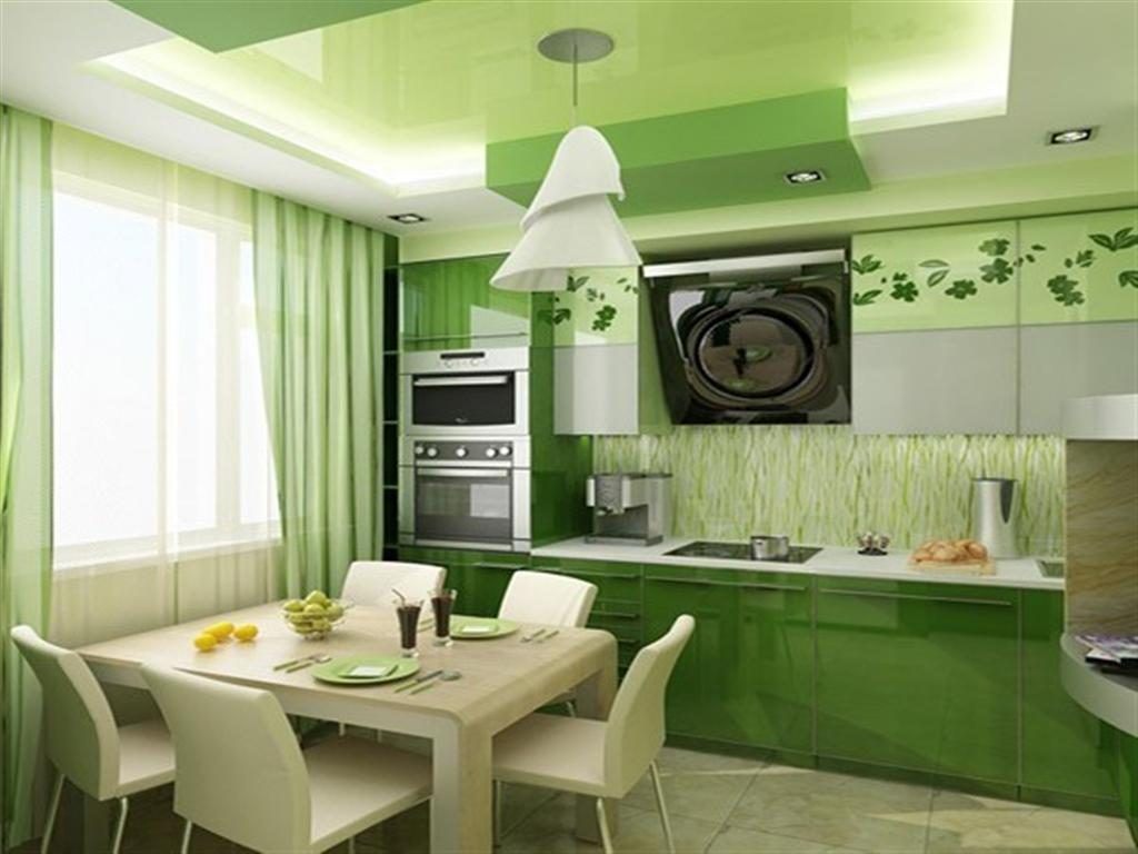 насыщенный зелёный на кухне