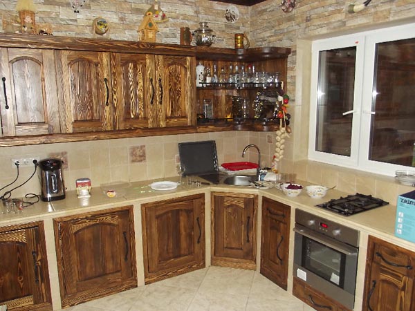 деревянная угловая кухня своими руками