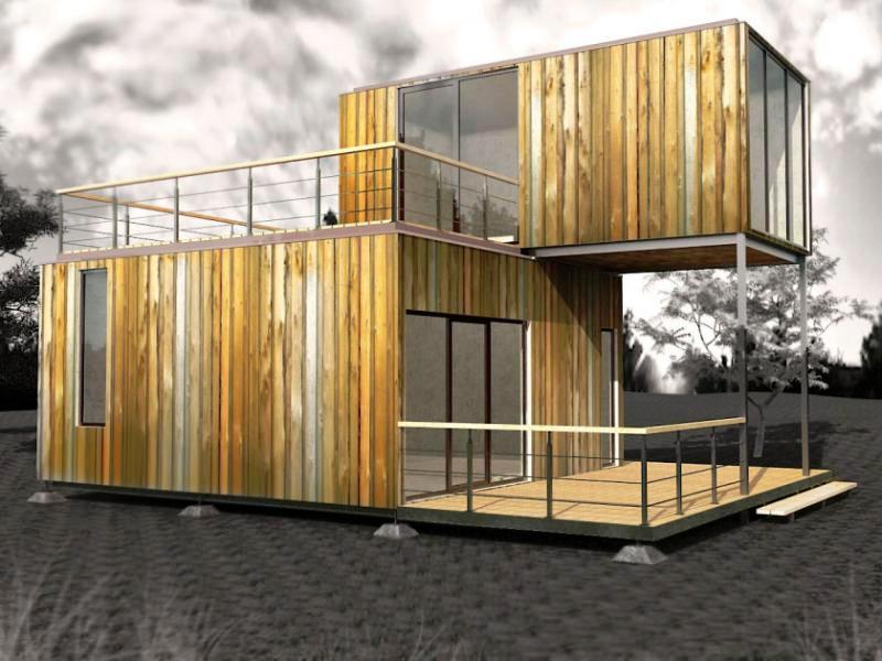 модульный дом из трех бытовок дизайн