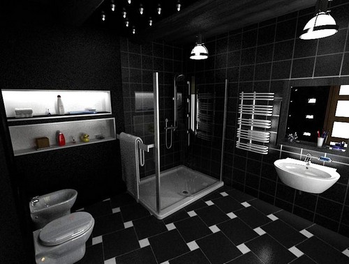 Светильники для черной ванной комнаты