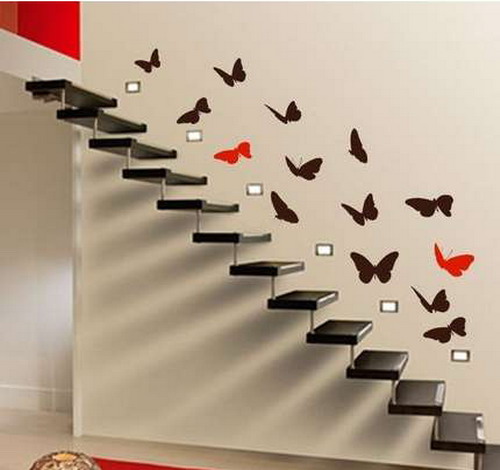 как сделать бабочек на стену