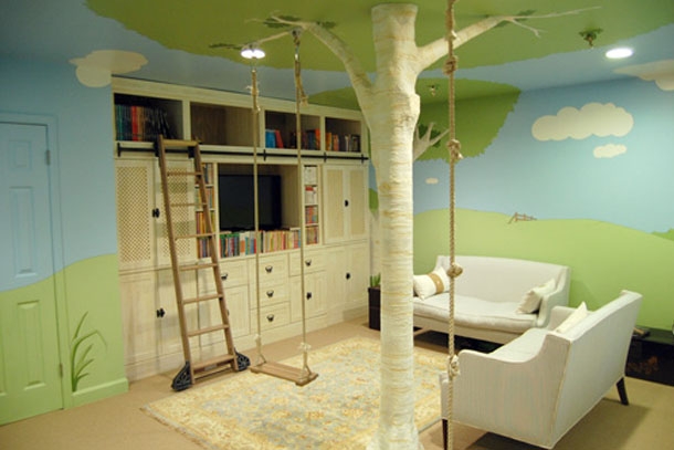 Деревья в интерьере детской комнаты