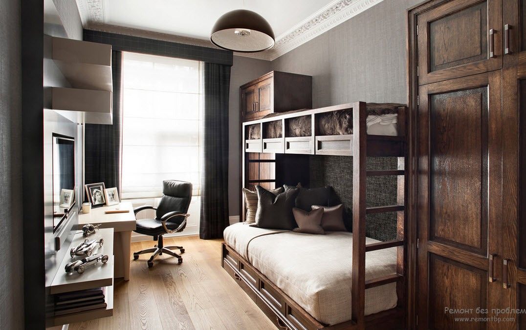 Интерьер и дизайн мужской комнаты, 30 идей оформления спальной комнаты