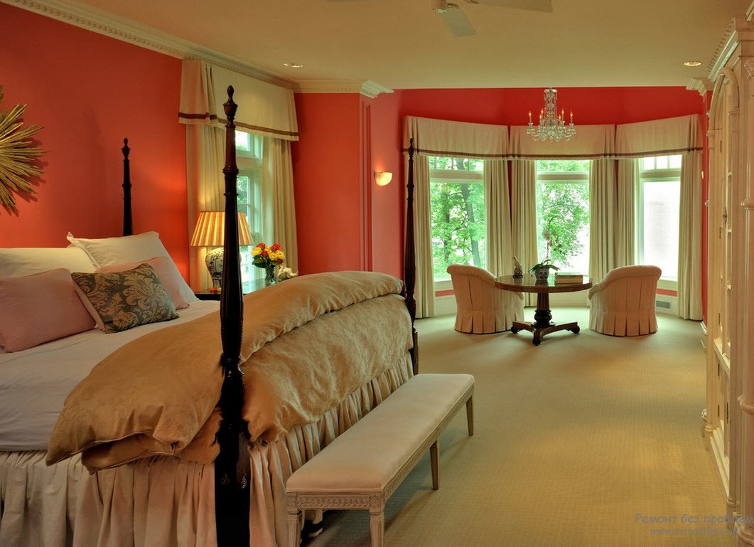 Варианты освещения в розовой спальне