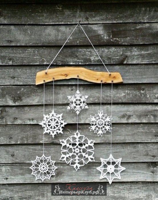 32 Очаровательные снежинки связанные крючком - вязаный декор для зимнего интерьера