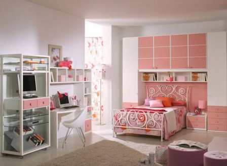 Мебель и освещение для девичьей комнаты