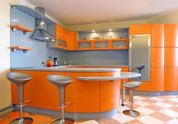 Фотография: Кухня и столовая в стиле Лофт, Декор интерьера, Квартира, Дом, Декор, Оранжевый – фото на InMyRoom.ru