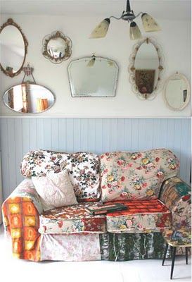 Well, of course I love the sofa! And the mirror arrangement is just too perfect not to imitate.