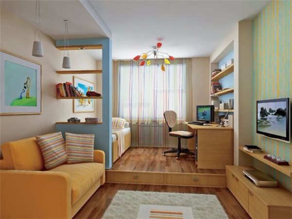 Дизайн интерьера однокомнатной квартиры фото 4