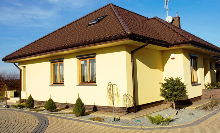Современная декоративная штукатурка фасада дома фото