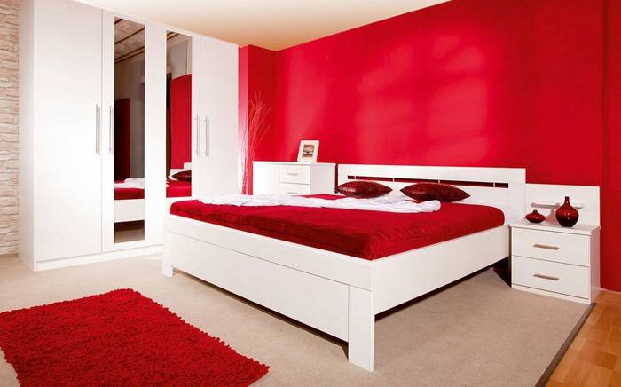 дизайн красной спальни, фото 12