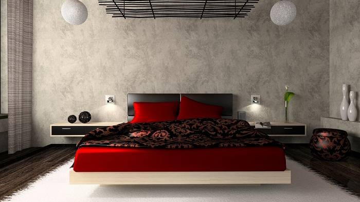 дизайн красной спальни, фото 10
