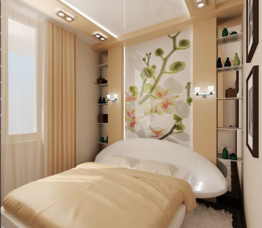 Светлые тона в интерьере маленькой спальни способны визуально увеличить ее пространство