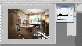 Принципы постобработки Photoshop 3d изображения интерьера