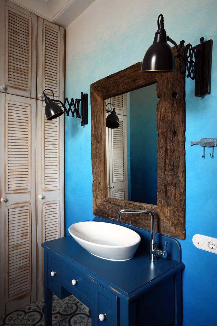 синий цвет в дизайне ванной комнаты