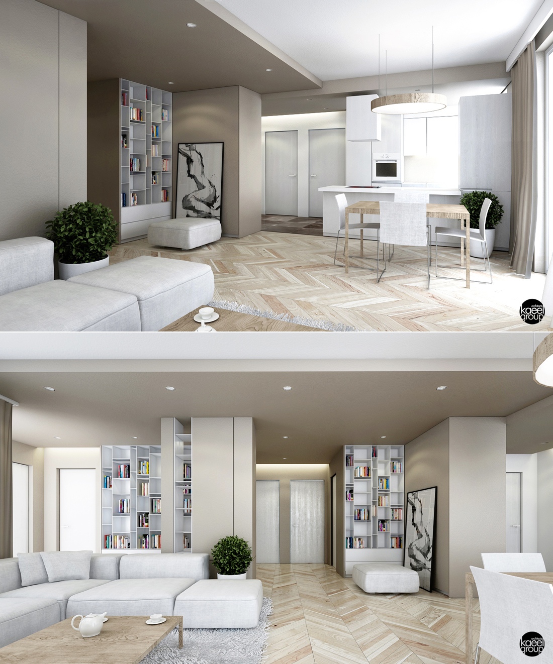 Интерьер дизайнерской квартиры-студии от Kaeel Group