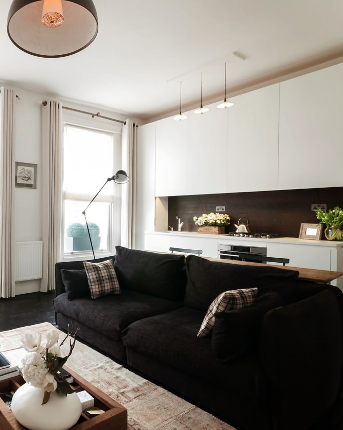 Кухня квартиры-студии в современном стиле