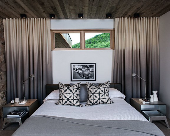 шторы с переходом цвета для маленькой спальни в современном стиле
