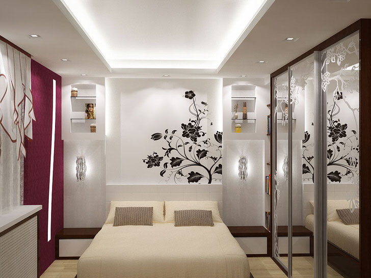 Спальня с нотками японского стиля.