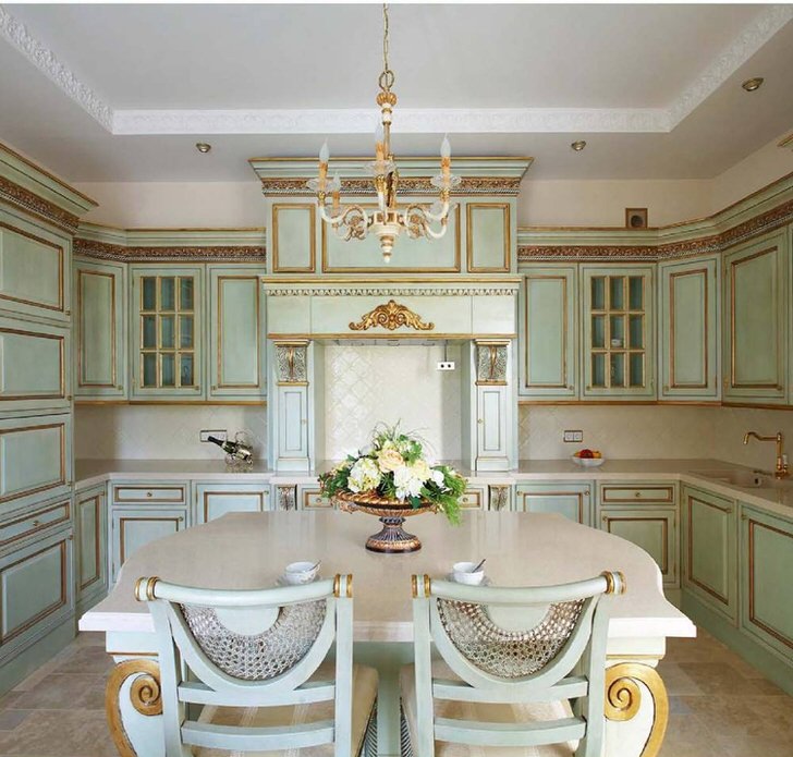 Роскошный стиль в интерьере - кухни в стиле барокко
